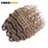 FREEDOM Synthetic Curly Braiding Hair Extensions 24 Inch/60 cm Long Deep Wavy Twist Crochet Braids Hair Ombre Brown Rainbow Hair Khamik Shop Online