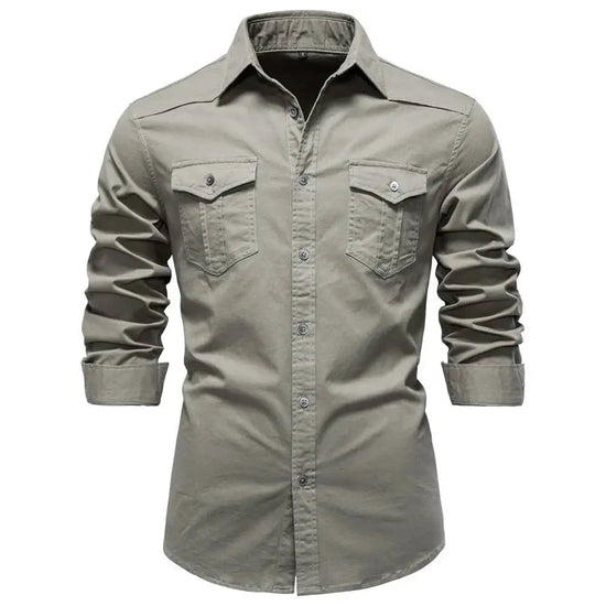 AIOPESON 2026 Business Cotton Pocket Shirt Long Sleeve Quality For Casual Slim Fit Solid Color Men Shirts Khamik Shop Online