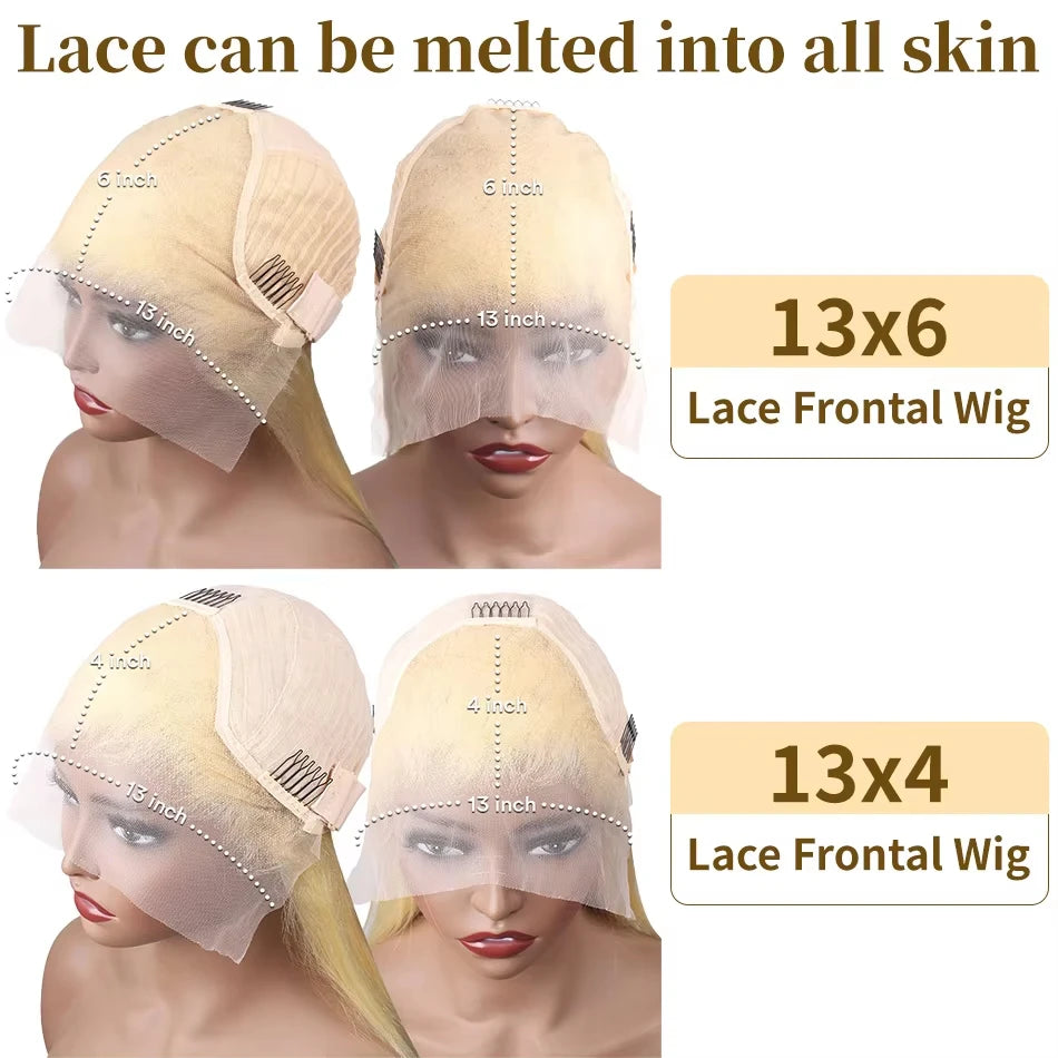 613 Blonde Human Hair Wig HD Lace Front Pre Plucked Natural Hairline Straight Blonde Lace Frontal Wig for Women 13x4 13x6 4x4 Khamik Shop Online