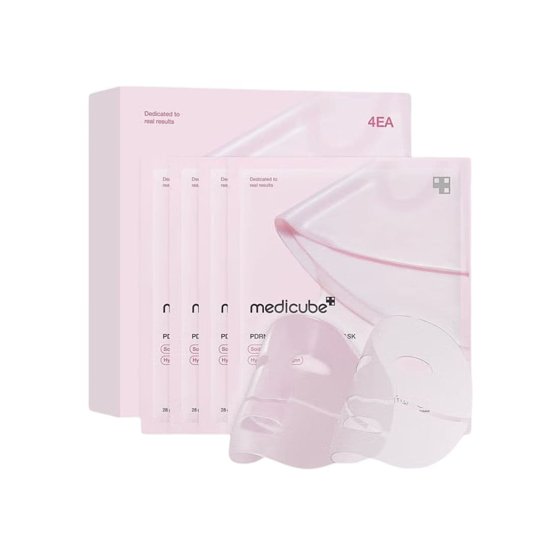 (4 PCS) Medicube PDRN Pink Collagen Gel Mask Box Harlequin Chestnut