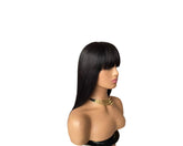 Straight Human Hair Wigs With Bangs Full Machine Made Brazilian Human Cerise Alfie