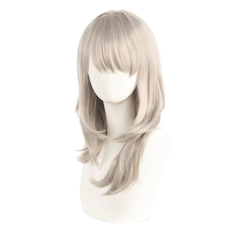 Long Straight Synthetic Wig Natural Ash Blonde Cosplay Hair for Women Anime Girl Costume Daily Party Heat Resistant Fiber Khamik Shop Online