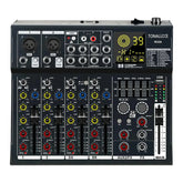 Fuluode M206/M208 Audio mixer 99 Preset DSP Effects 7-Band EQ Adjustment on Main Output Bluetooth USB MONO Input Connectivity Khamik Shop Online
