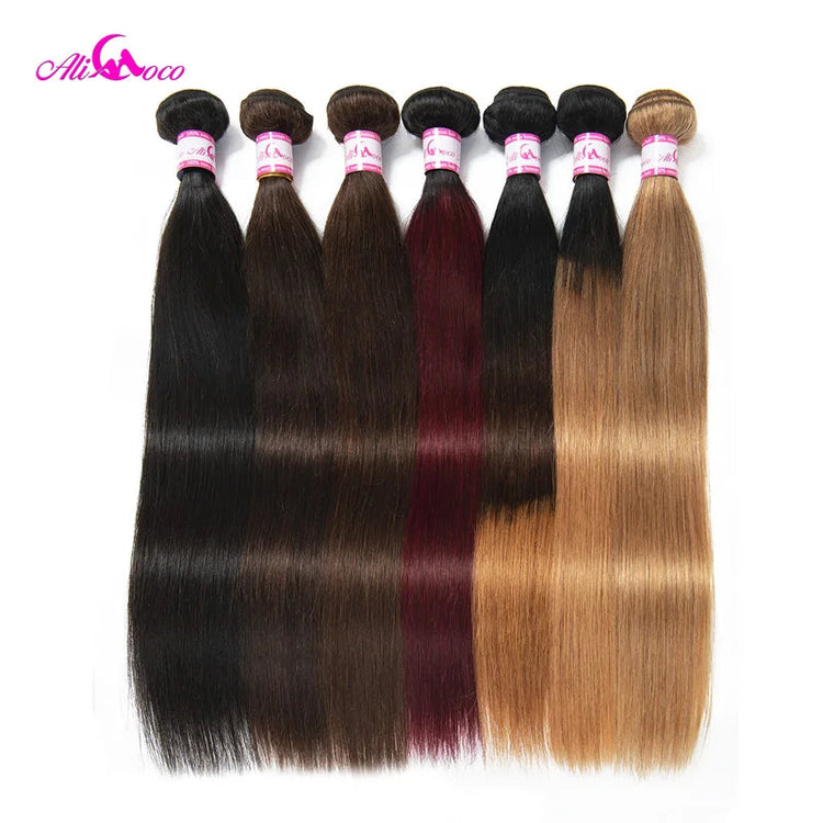 Ali Coco Brazilian Straight Hair 1/3/4 Bundles "8-30" inch  