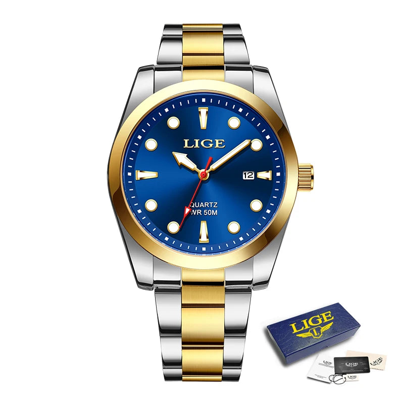 Top Brand Luxury Mens Watch Casual Fashion Quartz Wristwatches Sport 50M Waterproof Luminous Steel Watches Men Reloj Hombre
