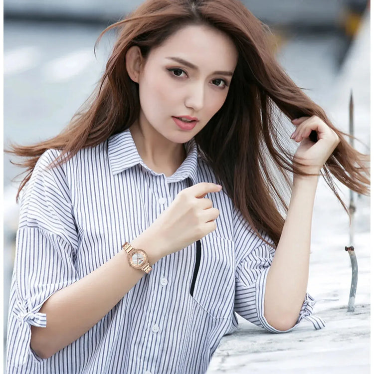 CURREN Top Brand Ladies Simple Fashion Quartz Watch Stainless Steel Classic Elegant Diamond Waterproof Ladies Watch Reloj Mujer Khamik Shop Online