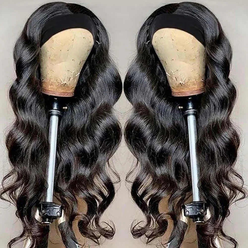 Body Wave Headband Human Hair Wig Machine Made Human Hair Wig Ready To Wear Headband Body Wave Remy Human Hair Wigs for Women Khamik Shop Online