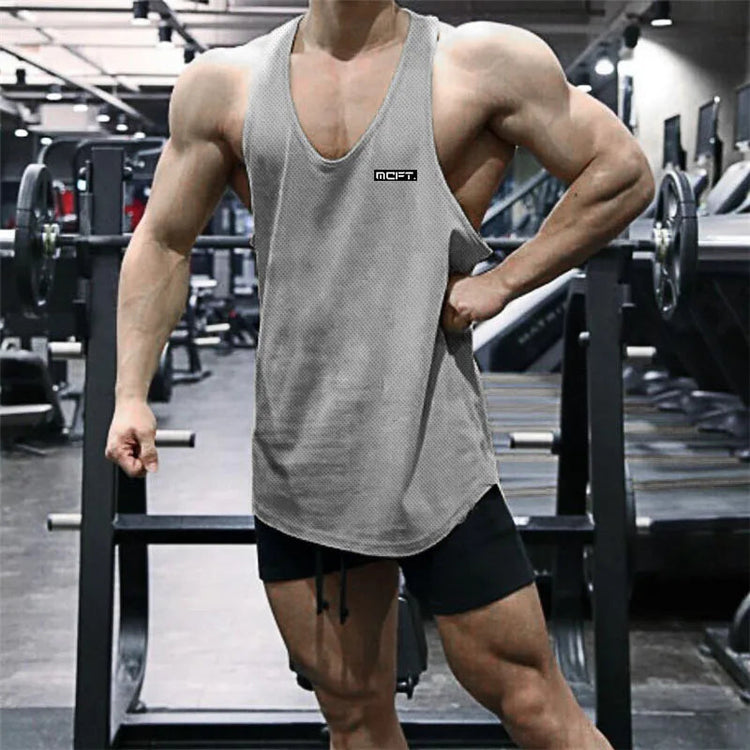 2022 Gym Workout Sleeveless Shirt Men Bodybuilding Running Clothing Fitness Sportswear Muscle For Male Y Back Tank Top Khamik Shop Online