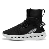 Trendy Men High Top Sock Shoes Breathable Mesh Thick Sole Trend Man Sneakers Fashion Youth Casual Running Sports Shoes for Men Khamik Shop Online