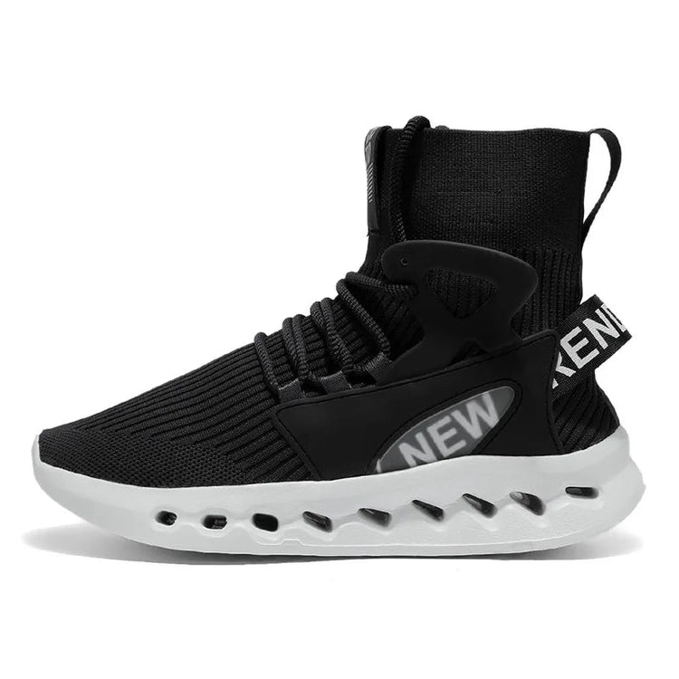 Trendy Men High Top Sock Shoes Breathable Mesh Thick Sole Trend Man Sneakers Fashion Youth Casual Running Sports Shoes for Men Khamik Shop Online