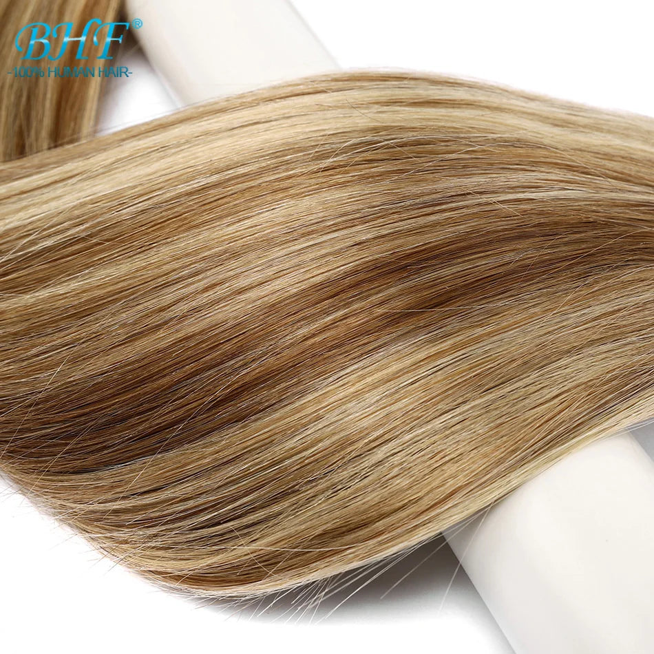 BHF Tape In Hair Extensions Human Hair 20pcs/Pack European Remy Straight Invisible Tape Ins Adhensive 100% Human Hair For Salon Khamik Shop Online