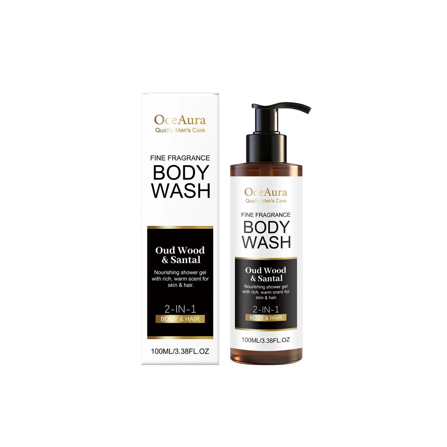OceAura Sandalwood Body Wash Full Body Refreshing Scent Long Lasting Fragrance Cleanser Soothing Skin Care Non-irritating Odor Control Shower Gel Khamik Shop Online