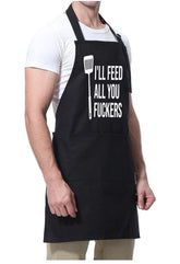 Women Men Solid Linens apron kitchen Pocket For home and kitchen Adjus Cerise Alfie