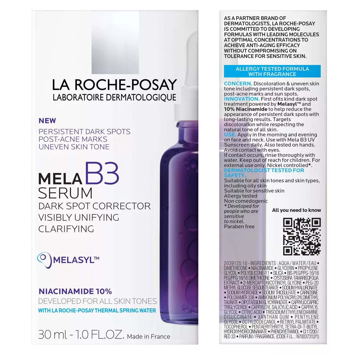 La Roche Posay Mela B3 Dark Spot Serum with Melasyl and 10% Niacinamide - 1 Fl Oz