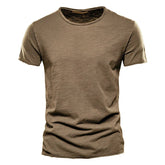 100% Cotton Men T-shirt Casual Soft Fitness Summer Thin T-shirts Men&