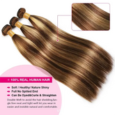 Human Hair Weaves Highlight Straight 1/3 Bundles P4/27 Honey Blonde Brown For Women Brazilian Straight Bundles Human Hair Virgin Khamik Shop Online