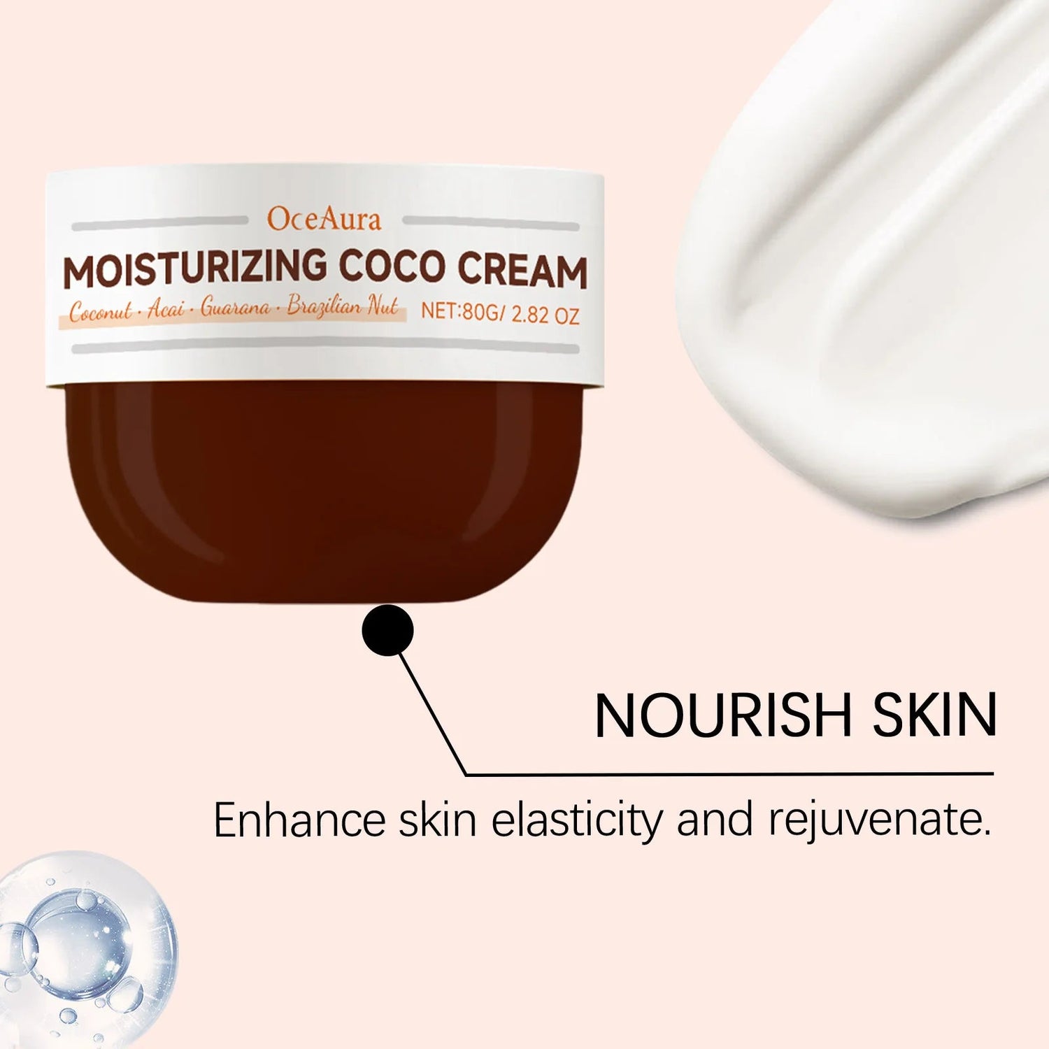 OCEAURA Coconut Oil Body Moisturizing Cream Relieve Dryness Enhance Elasticity Firm Skin Improve Dullness Coconut Oil Care Cream Khamik Shop Online