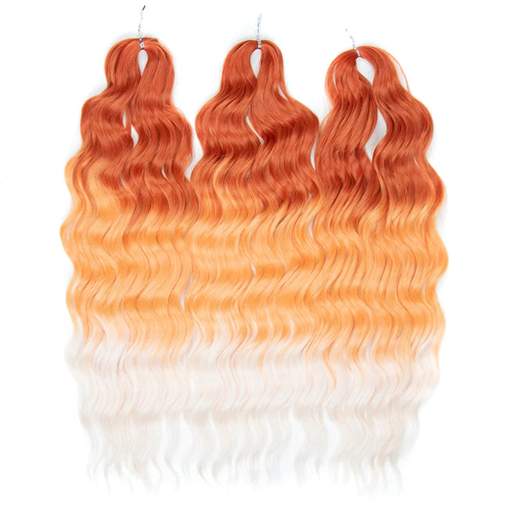 FREEDOM Synthetic Curly Braiding Hair Extensions 24 Inch/60 cm Long Deep Wavy Twist Crochet Braids Hair Ombre Brown Rainbow Hair Khamik Shop Online