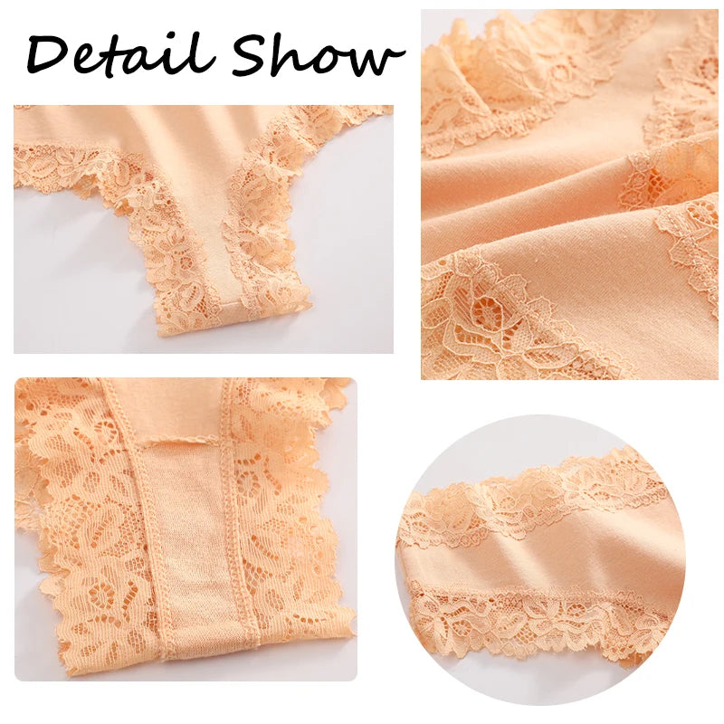 FINETOO 1Pc Sexy Cotton Brazilian Underwear Sexy Lace Panties for Women Female Low Waist Floral Lingerie Briefs Ladies Intimates Khamik Shop Online