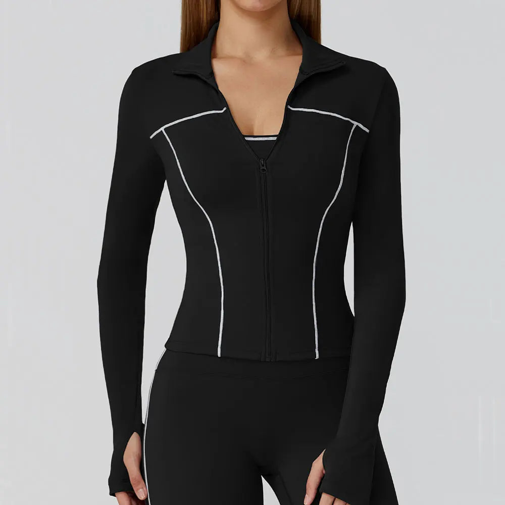 Yoga Clothes Women Sport Jacket Running Long Sleeve Shirt Sports Jackets Top Workout Coat Gym Training Clothing Workout Yoga Top Khamik Shop Online