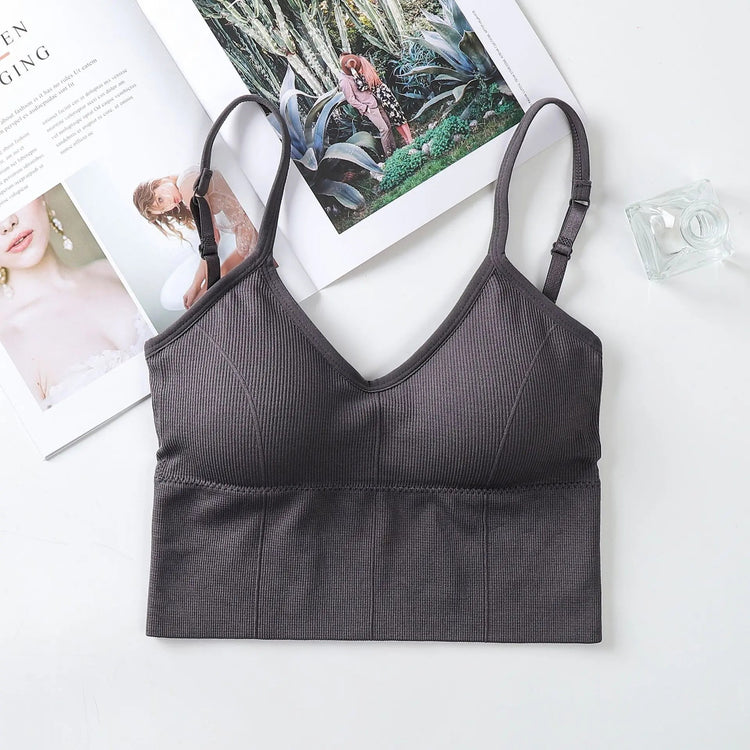 Women Tank Crop Top Seamless Underwear Vintage Crop Top Female Tanks Vest Camis Padded U Back Woman Sexy Sport Lingerie Camisole Khamik Shop Online
