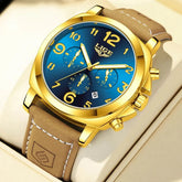 LIGE Casual Outdoor Quartz Man Watch Fashion Sport Waterproof Luminous Auto Date Leather Strap Wristwatch for Men Male Gifts Box Khamik Shop Online
