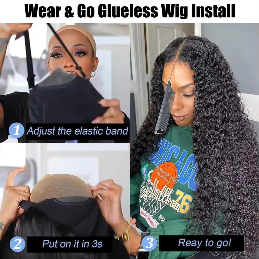 MYLOCKME Glueless Wigs Human Hair 6x4 Curly Wave Lace Closure Wigs Deep Wave 9x6 5x5 Lace Closure Wig Pre Cut Curly Human Hair Water Wave 200% Khamik Shop Online