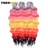 FREEDOM Synthetic Curly Braiding Hair Extensions 24 Inch/60 cm Long Deep Wavy Twist Crochet Braids Hair Ombre Brown Rainbow Hair Khamik Shop Online