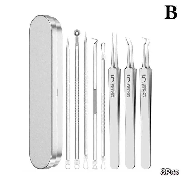 7/8Pcs Blackhead Remover Kit Professional Blackhead  Needle Skin Care Tools Stainless Steel Pimple Extraction Tools Khamik Shop Online