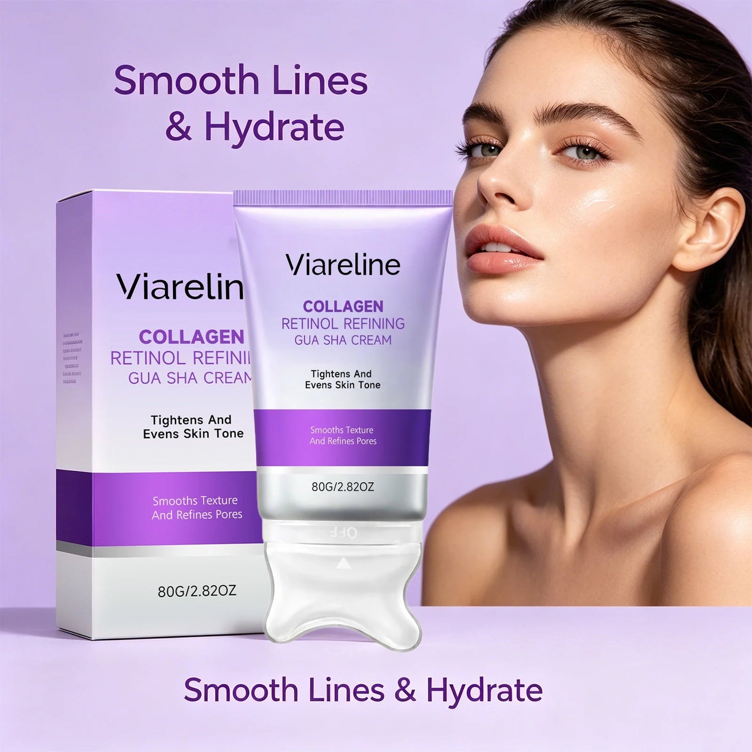 Collagen Retinol Gua Sha Cream Face Massagertightening Lifting Even Skin Tone Define Facial Lines Moisturizing Skin Care 80g Khamik Shop Online
