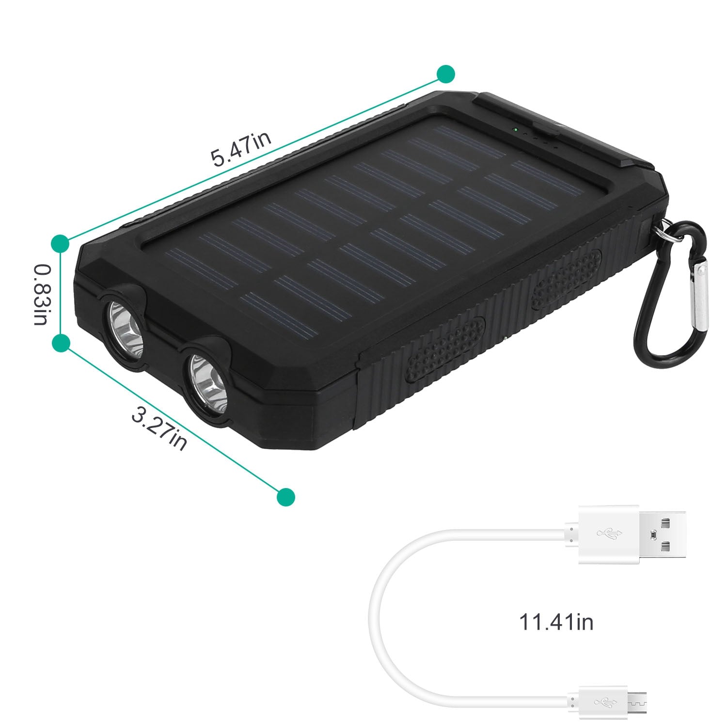 1Pc 1W MAh Solar Power Bank External Battery Pack Dual USB Interface Pear Daisy