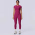 Rooftrellen New 2PCS/set Yoga Set Summer Quick Drying Fitness Sports Workout Top T-Shirt High Stretch Seamless Yoga Leggings Set Khamik Shop Online