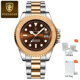 POEDAGAR Trendy Sport Man Watch Luminous Waterproof Stainless Steel Date Men Wristwatch Luxury Business Men&