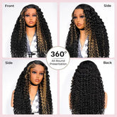 Alipearl Hair Glueless Wig Side Part Highlight Deep Wave Lace Front Wig Human Hair Pre Cut Hairline Balayage 13x4 Wig Human Hair Khamik Shop Online