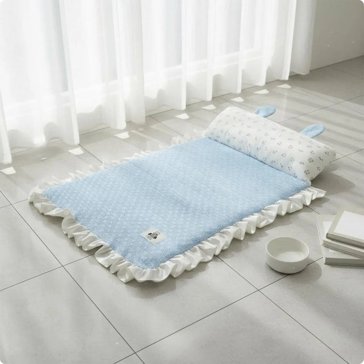 Dog Cooling Mat Cute Ear Pillow Feline Cooling Mat Summer Pet Cushion Soft Breathable for Small Dogs, Hot Weather Khamik Shop Online