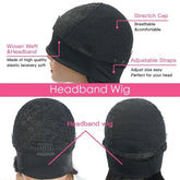 Burgundy Headband Body Wave Human Hair Wig 
