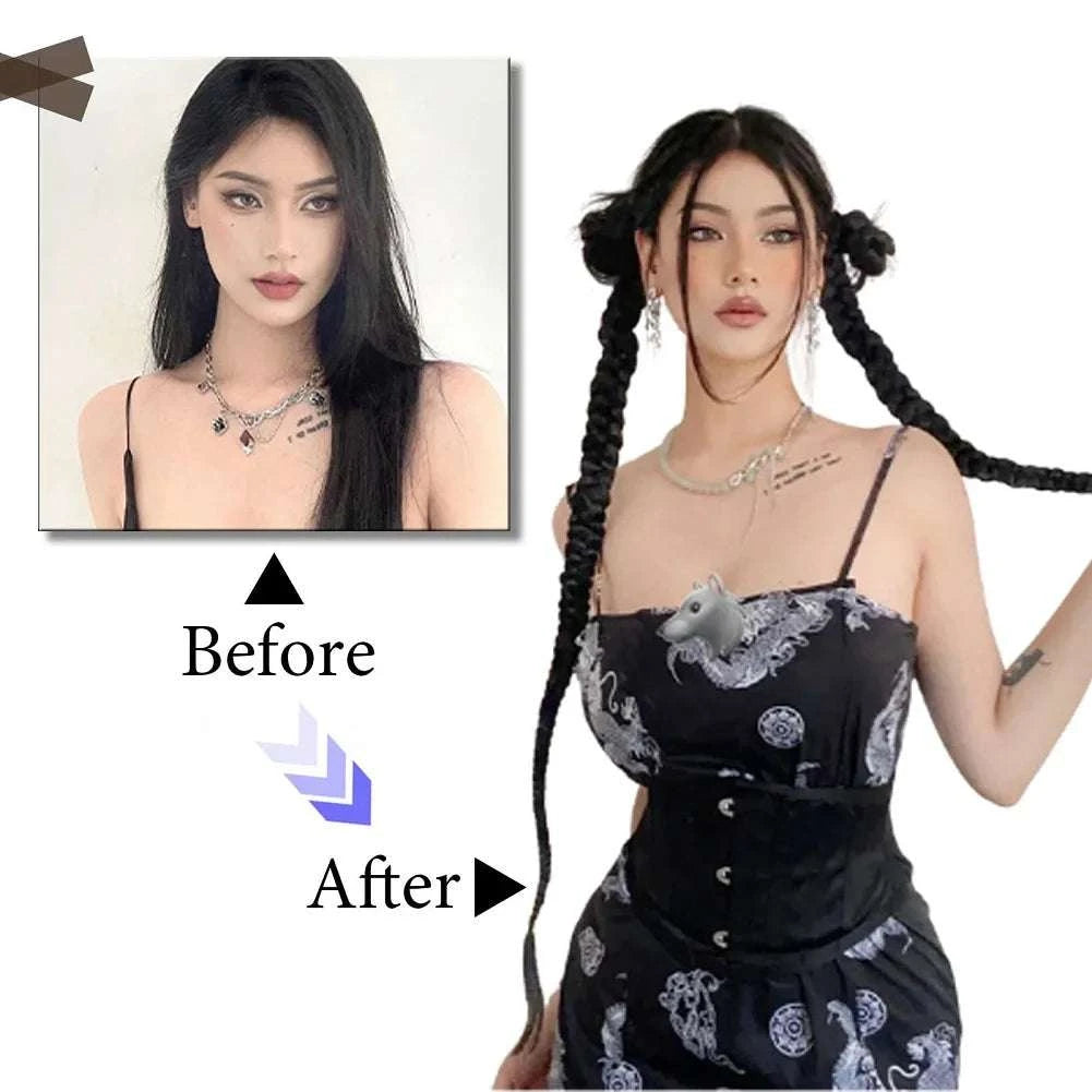 1/2PCS Hair Extension Braided Ponytail Fashion Long Twist Braided Ponytail Synthetic Extension Hair Accessories Hip Hop Y2K Girl Khamik Shop Online