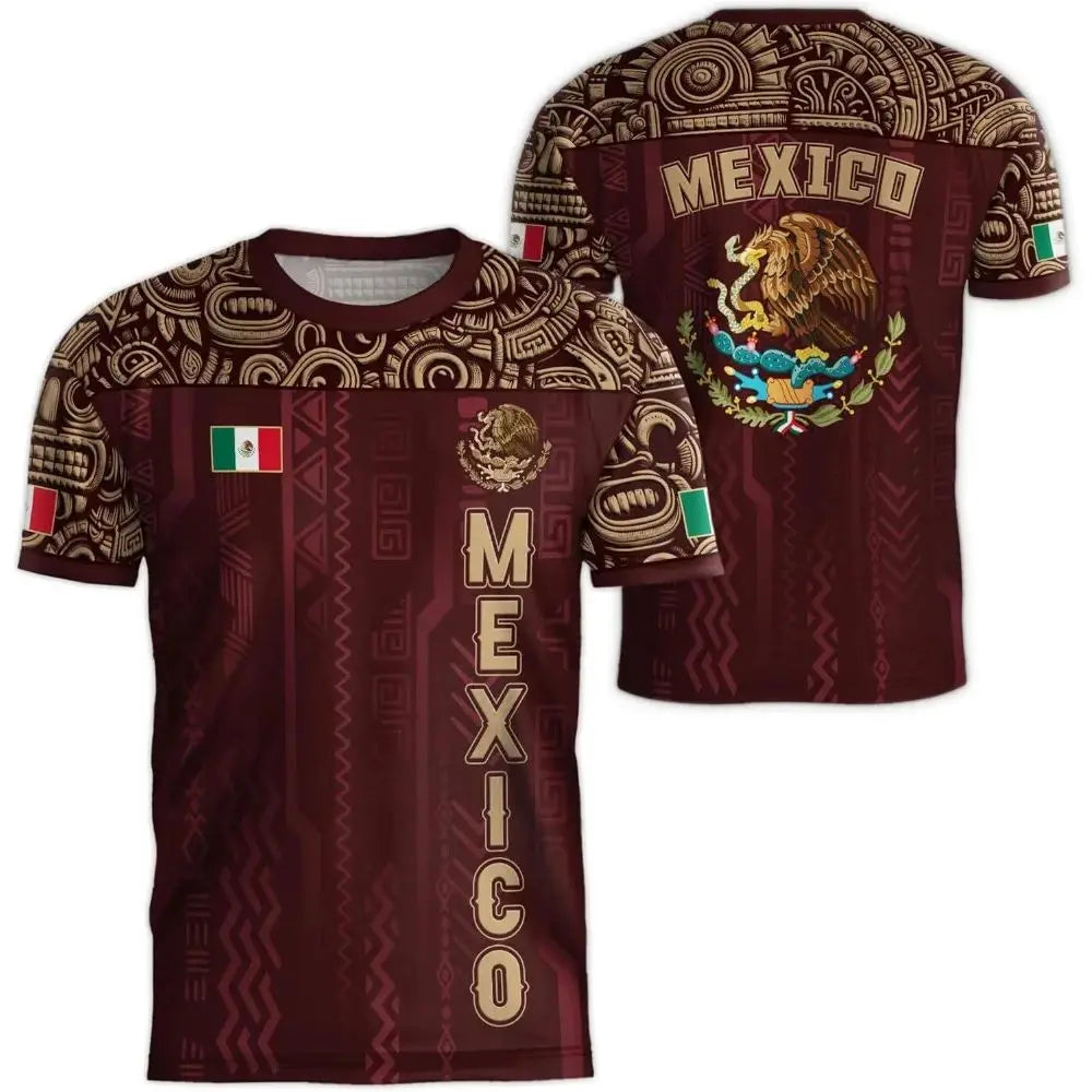 2026 Mexico National Flag Print T Shirt Men women 3D Eagle Pattern Short Sleeve Tees Outdoor Football Sports Clothes Casual Tops Khamik Shop Online
