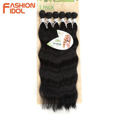 FASHION IDOL Water Wave Hair Bundles Synthetic Hair Extensions Ombre Blonde Hair Weave Bundles 6pcs 20" High Temperature Fiber Khamik Shop Online