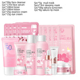 Japan Sakura Facial Cleaner Korean Face Serum Exfoliating Peeling Gel Moisturize Toner Eye Cream Sunscreen Cosmetic SkinCare Set Khamik Shop Online