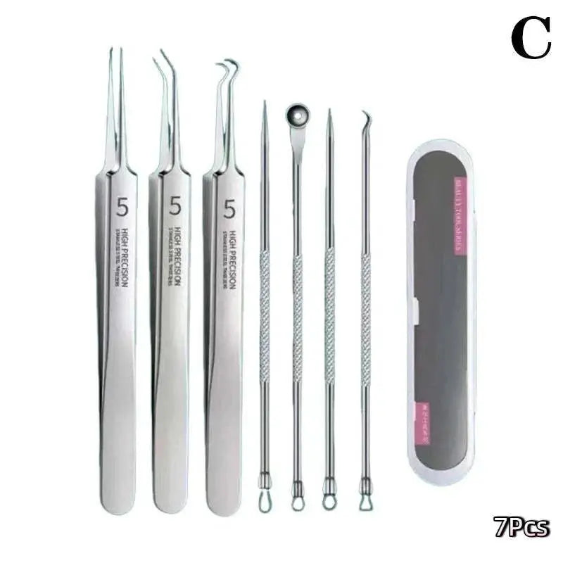 7/8Pcs Blackhead Remover Kit Professional Blackhead  Needle Skin Care Tools Stainless Steel Pimple Extraction Tools Khamik Shop Online