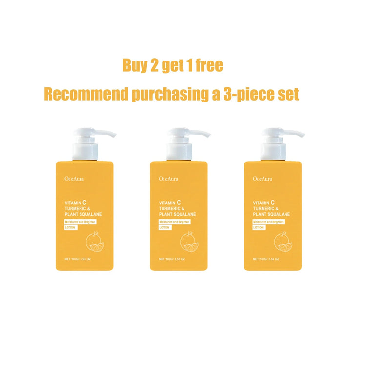 OceAura Vitamin C Brightening Body Lotion Deep Moisturizing Dullness Improving Gentle Exfoliating Even Tone Skin Care Cream 100g Khamik Shop Online