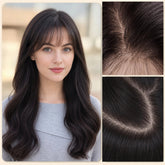 Human Hair Topper Silk Base Great Coverage for Thinning Hair or Hair Loss 9x13cm Silk Top Hair Topper with Clips Breathable Khamik Shop Online
