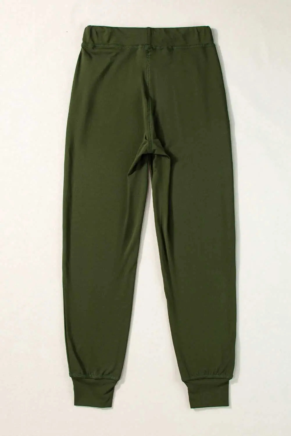 Moss Green Drawstring Waist Pocketed Joggers Carmine Juneberry