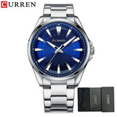 CURREN Classic Simple Stainless Steel Quartz Wristwatches Fashion Brand Men&