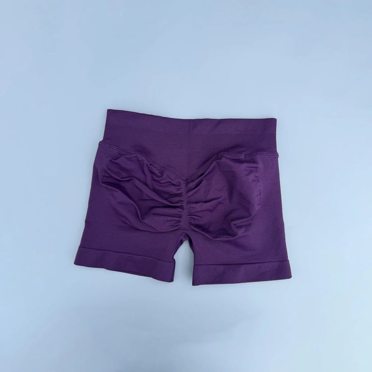 AURA SHARK Shorts 4.5" Women Fitness Sports Biker Shorts Low Ribbed Band Gym Workout Scrunch Butt Yoga Seamless Leggings Khamik Shop Online