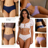 3Pcs Cotton Lace Patchwork Bikini Panties Women Seamless Floral Print Brazilian Pants Low Waist Breathable Female Sexy Lingerie Khamik Shop Online