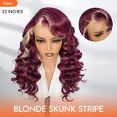 Alipearl Hair Side Part 13x4 Burgundy 99J Wig with Blonde Ombre Human Hair Lace Frontal Wig Ocean Wave Glueless Wig Pluck Khamik Shop Online