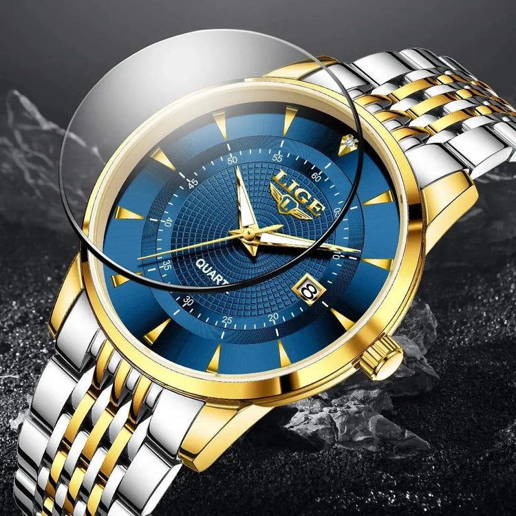 LIGE New 2026 Luxury Man Watch Waterproof Stainless Steel Luminous Date Watch Fashion Simple Casual Man’s Quartz Watches Box Khamik Shop Online
