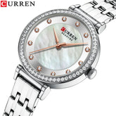 CURREN Top Brand Ladies Simple Fashion Quartz Watch Stainless Steel Classic Elegant Diamond Waterproof Ladies Watch Reloj Mujer Khamik Shop Online